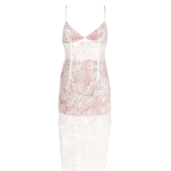 Fleur Du Mal floral-embroidered sequinned midi dress NEW - Picture 2 of 7